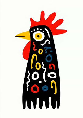 Abstract Rooster Illustration