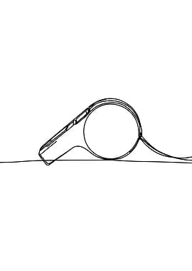 Whistle Minimalist Line Art