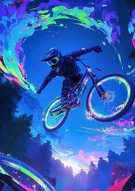 Mountain biker landscape