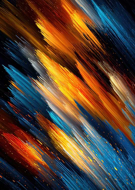 Abstract Colorful Streaks on Dark Background