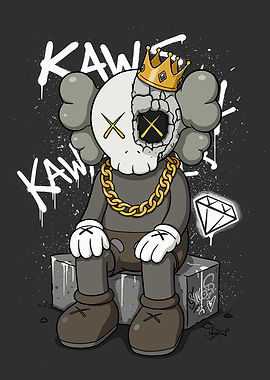 KAWS crown and chain