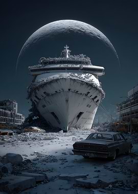 Post-Apocalyptic Cruise Ship Landscape