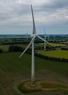 Wind Turbines in a Green Field
