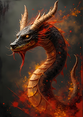 Fiery Dragon Portrait