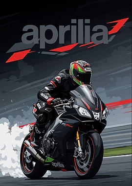 Aprilia Motorcycle Racing Art