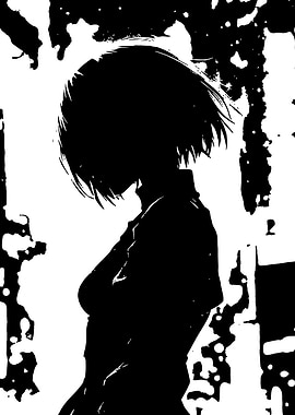 Silhouette of a Woman in Black and White