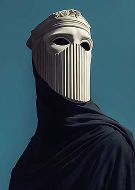 Masked Figure with Classical Elements