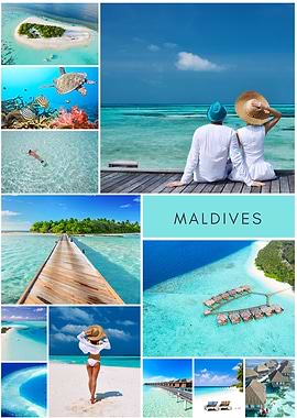 Maldives Collage: Tropical Paradise