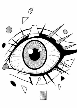 Abstract Anime: Geometric Eye Art
