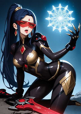 Anime Woman with Glowing Snowflake