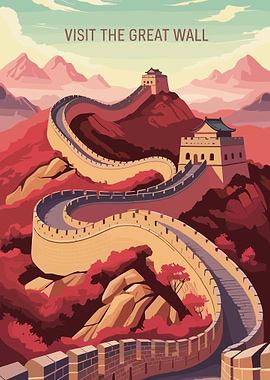 Visit the Great Wall Illustration