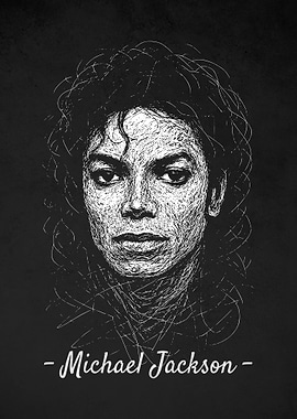 Michael Jackson Portrait Scribble Art