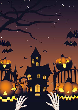 Halloween Night Spooky Scene