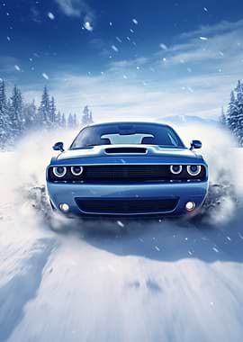 Dodge Challenger in Winter