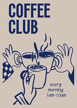Coffee Club Retro Poster