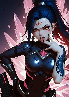 Anime Girl with Cyberpunk Outfit