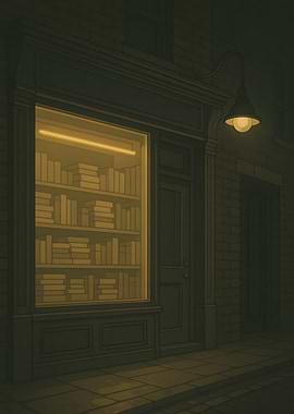 Night Bookstore Facade