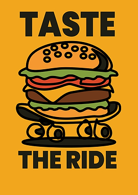 Burger Skateboard Cartoon Art