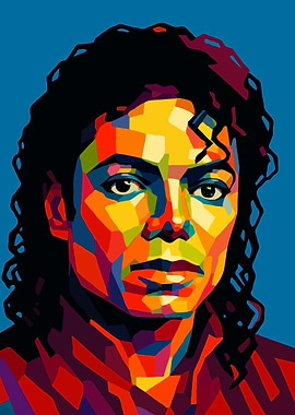 Michael Jackson Colorful Portrait Wpap Pop Art
