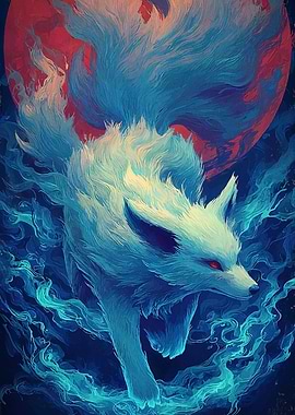 Nine-Tailed Fox Digital Art