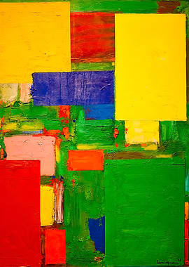 Hans Hofmann Abstract Painting with Geometric Shapes