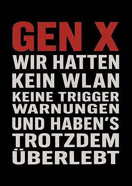 Gen X German Text Art