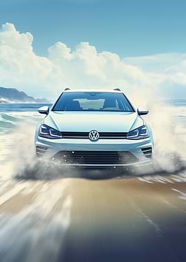 Volkswagen Golf on Beach