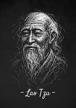 Lao Tzu Portrait Sketch Scribble Art