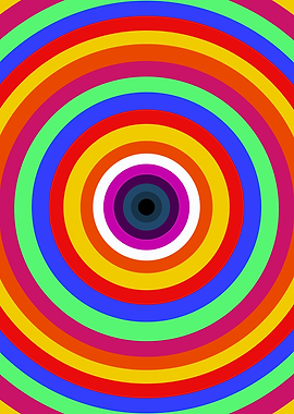 Pop Art Concentric Circles Abstract