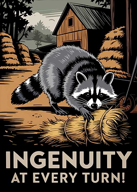 Raccoon Ingenuity Illustration