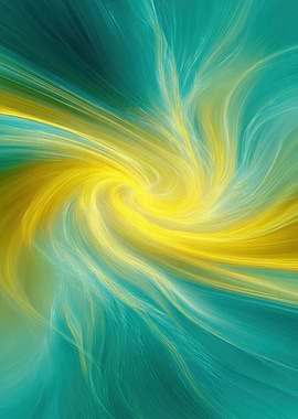 Abstract Swirl of Yellow and Teal