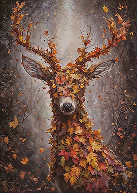 Autumn Deer in Forest