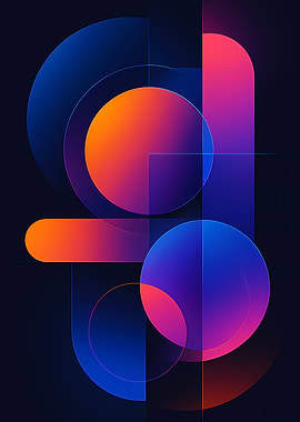Abstract Geometric Shapes with Gradient Colors