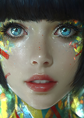 Close-up of a Girl with Glitter