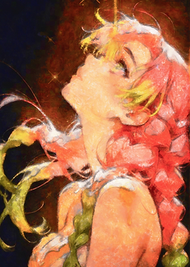 Anime Girl with Pink and Yellow Hair