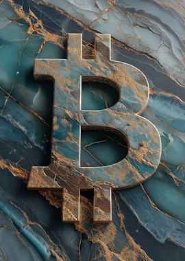 Bitcoin Symbol on Marble