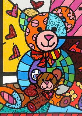 Colorful Teddy Bear Pop Art