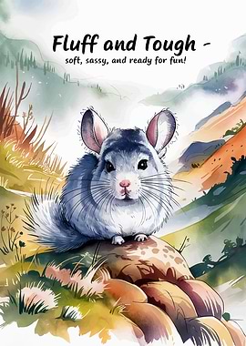 Watercolor Chinchilla Adventure