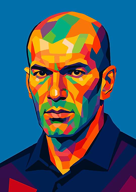 Zinedine Zidane Colorful Portrait Wpap Pop Art