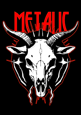 Metallic Goat Skull Graphic