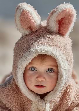 Baby in Bunny Costume Portrait