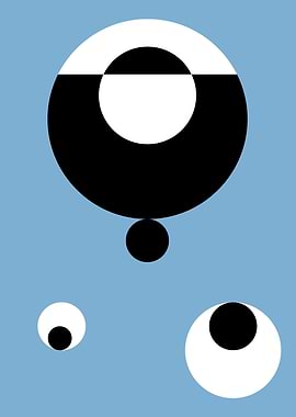 Minimal Bauhaus Style Abstract Circles