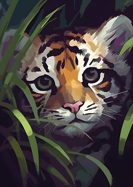 Tiger Cub in the Jungle
