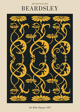 Beardsley Art Nouveau Floral Pattern