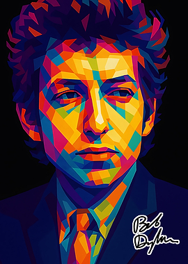 Bob Dylan Colorful Portrait