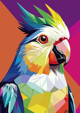 Colorful Parrot Pop Art Portrait