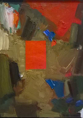 Hans Hofmann Abstract Painting with Red Square
