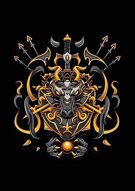 Ornate Bull Warrior with Sword