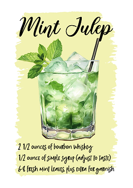 Mint Julep Cocktail Recipe Illustration