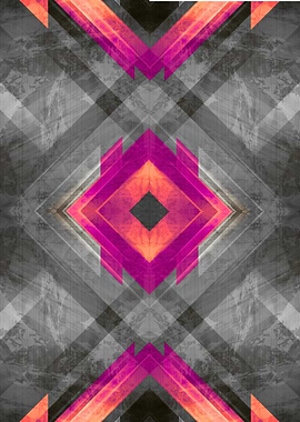 Abstract Geometric Pattern with Pink Accents